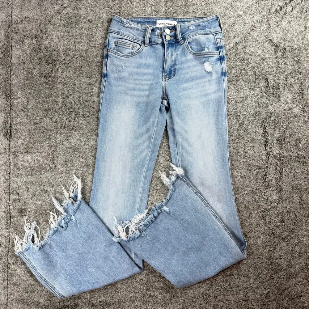 Flying Monkey Mid Rise Flare Jeans Women's 25